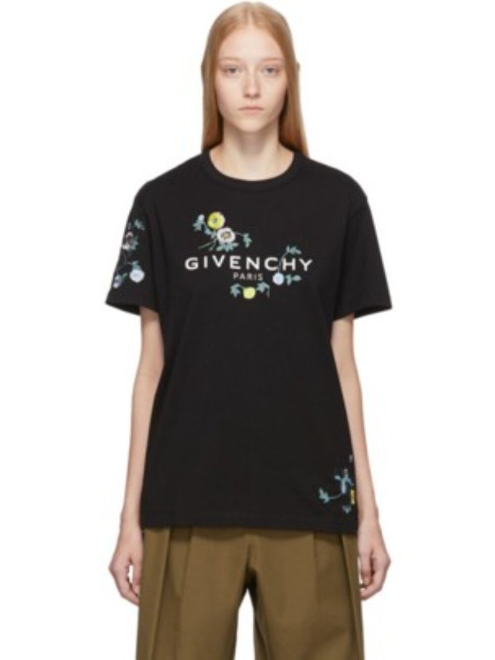 Givenchy Black Embriodered Oversized Womens Tee
